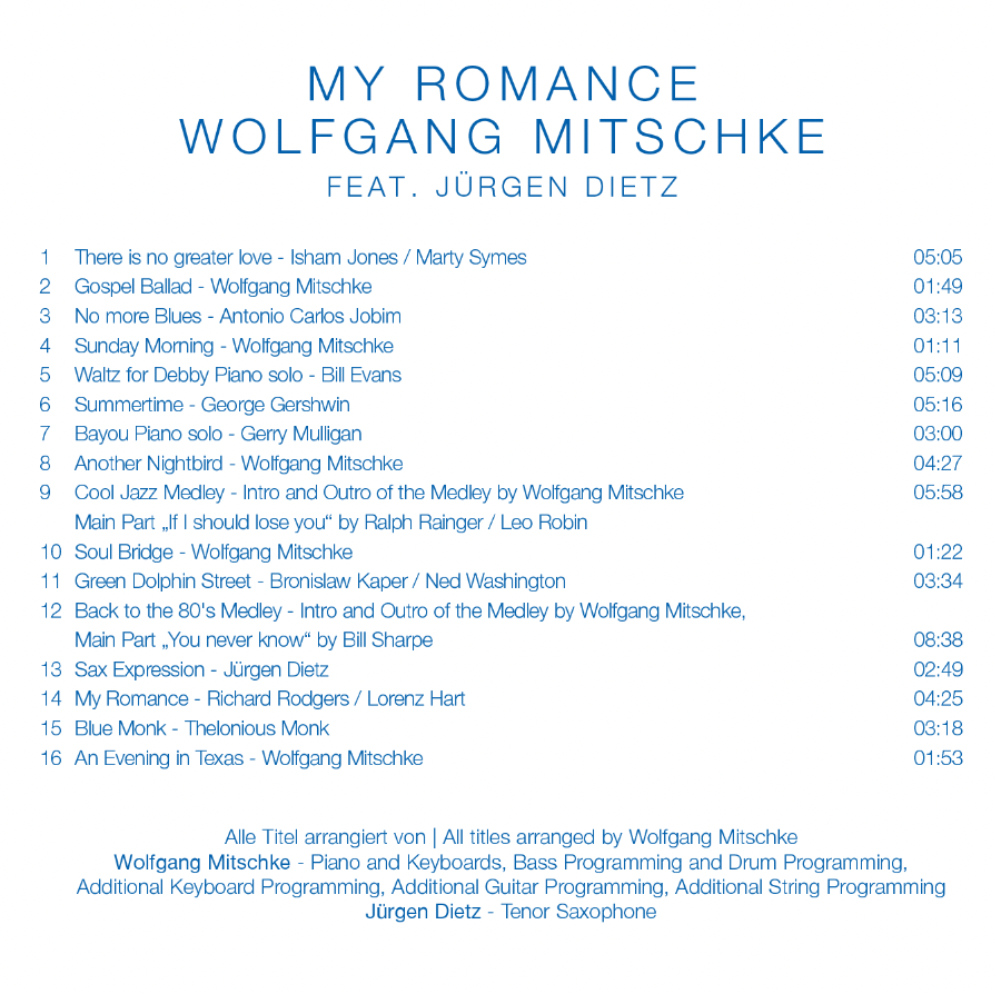 My Romance von Wolfgang Mitschke - Rückseite